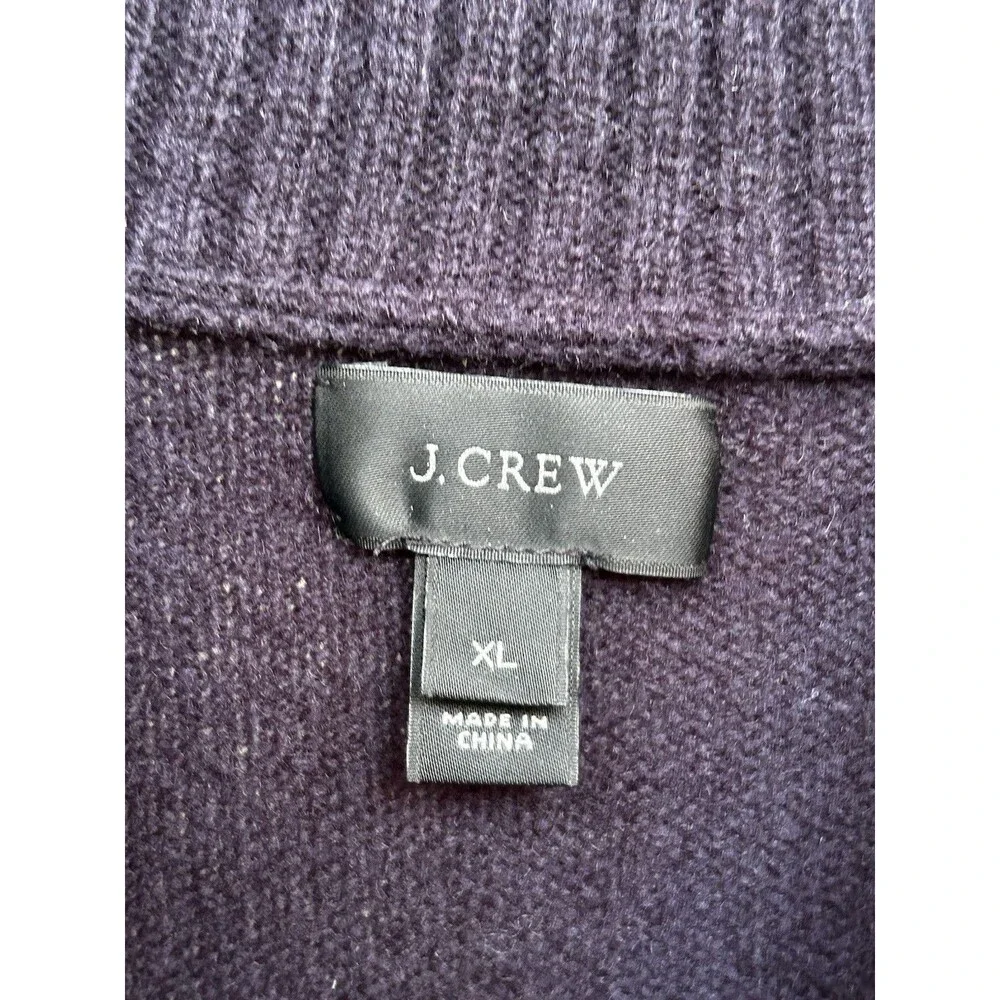 J.Crew Men's Classic Shawl Collar Sweater Size XL Navy Blue Lambswool Preppy